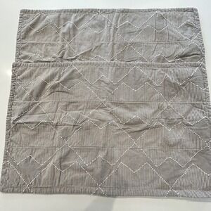 Beddy's Pair Of King Sized Zip Close Pillow Shams Set Of Two- Grey Design 34x20"